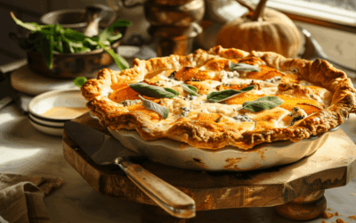 Kürbis-Birnen-Quiche mit zweierlei Käse