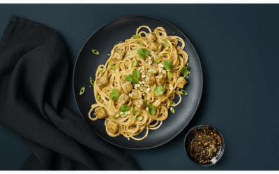 Saté-Pasta mit Huhn