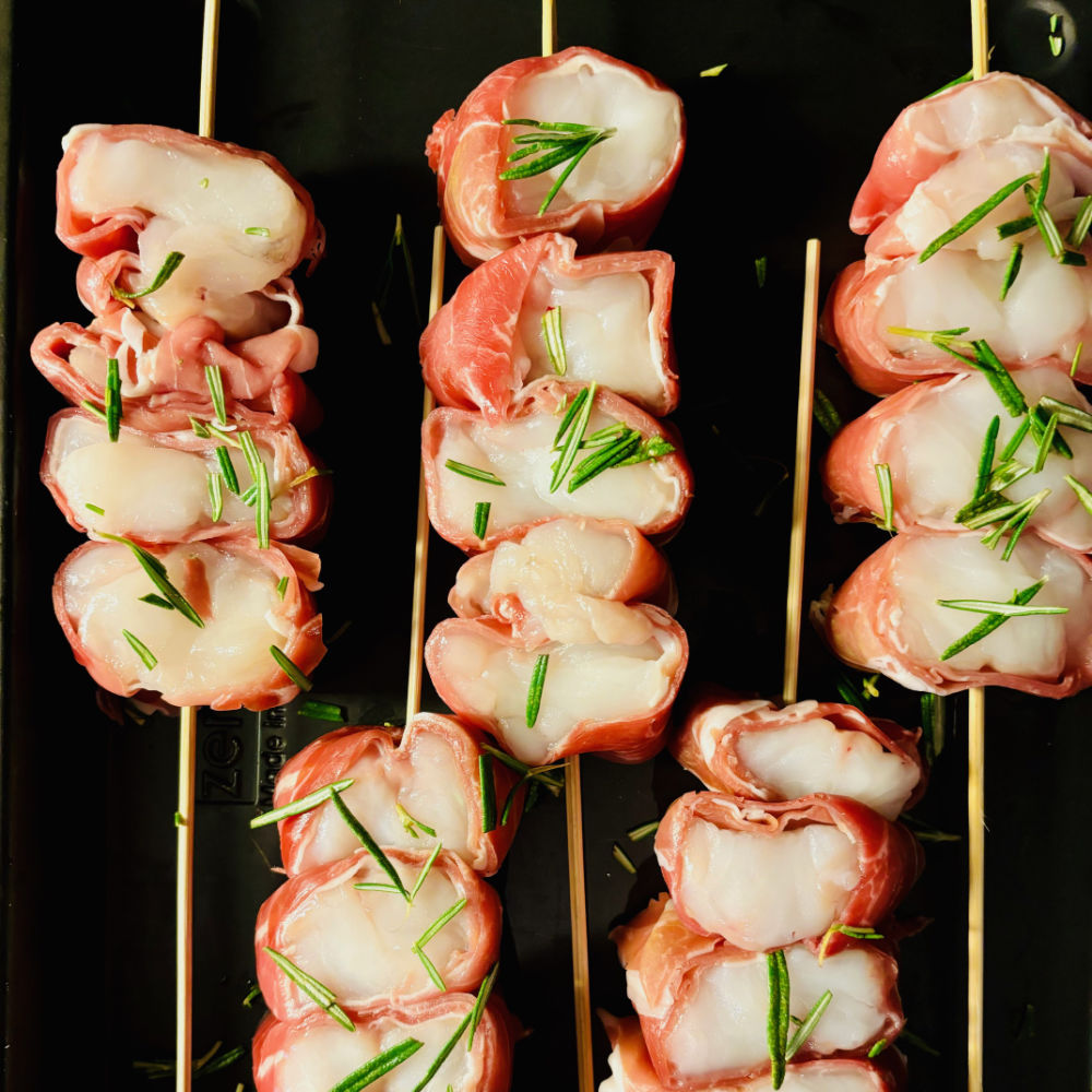 Fischspieße mit Rosmarin